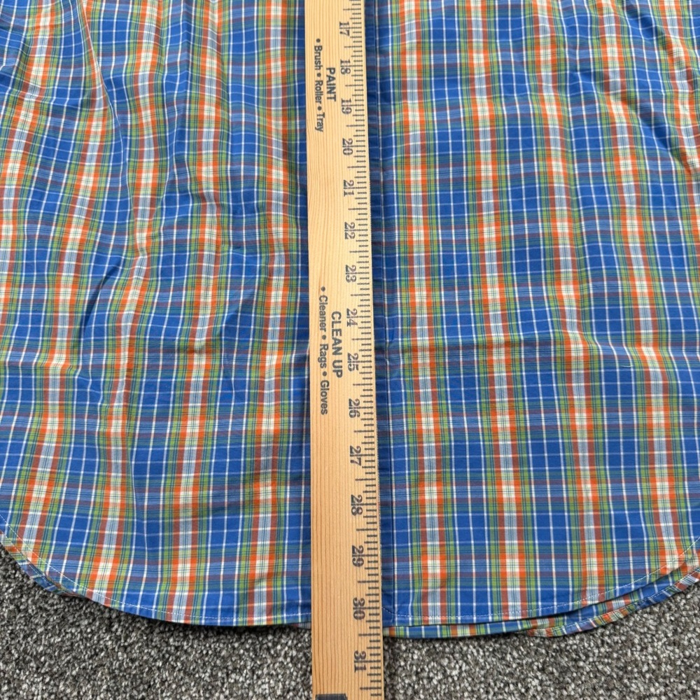 Polo Ralph Lauren Button Down 16 34/35 Blue Orange Plaid Classic Fit Long Sleeve - Picture 4 of 6